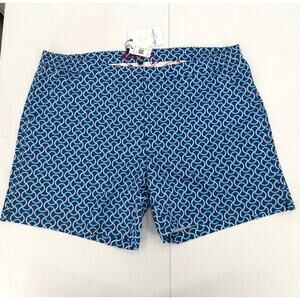 NWT Robert Graham Blue Geometric Hybrid Workout Chino Shorts Size XL